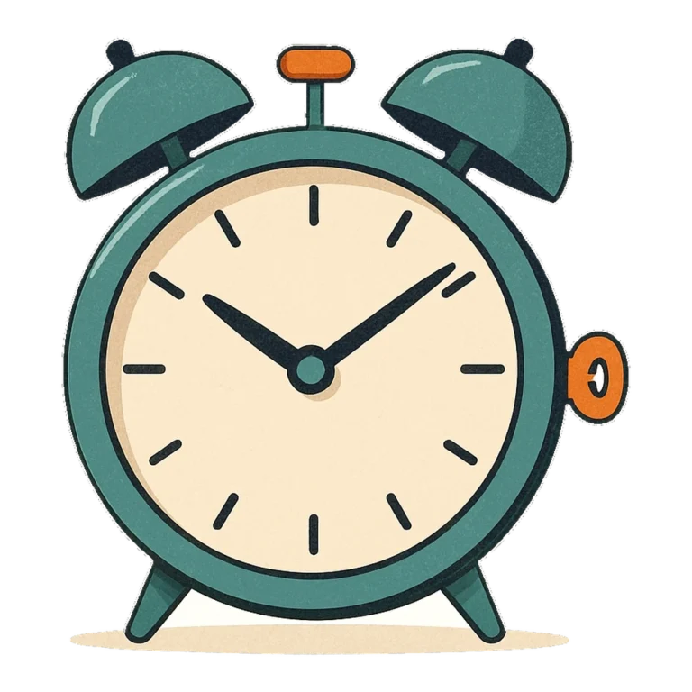 Retro alarm clock clip art of a teal twin bell clock on short legs