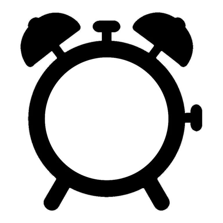 Alarm clock silhouette clipart of a twin bell clock in solid black