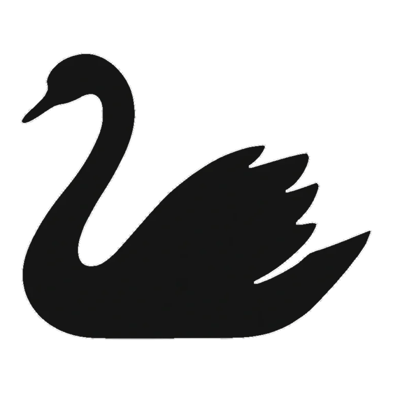 Swan clipart black and white silhouette of a gliding swan with a curved neck