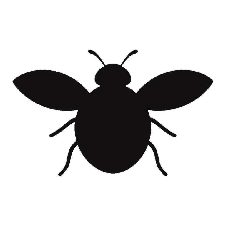 Ladybug silhouette clipart of a lady bug with wings spread open in flight