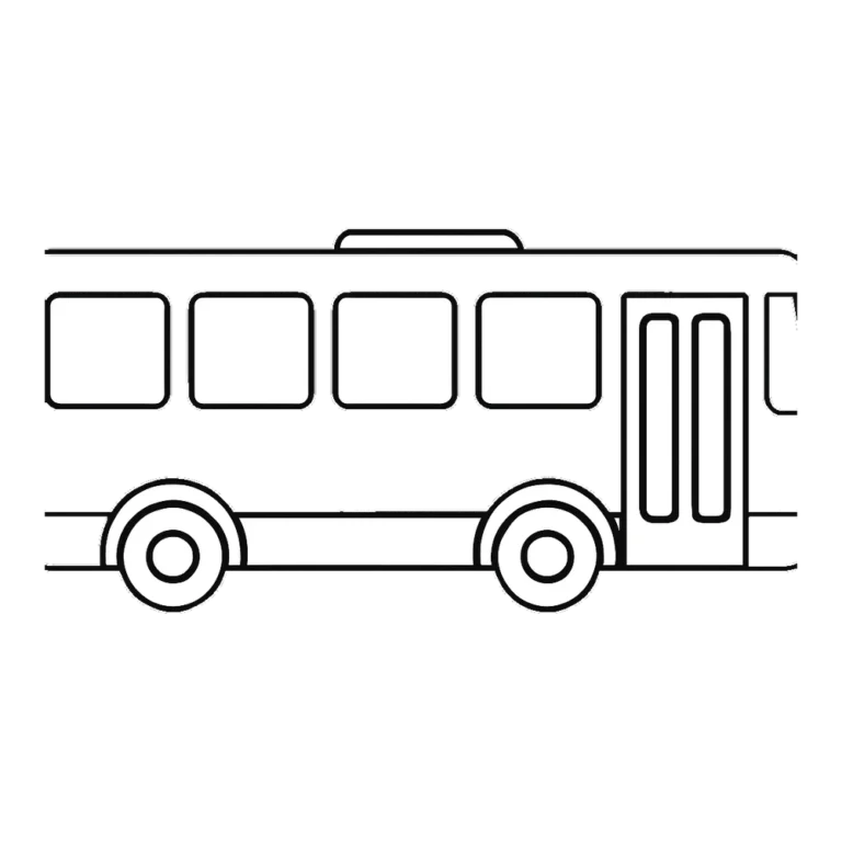 Bus clipart black and white outline of a city bus in side view