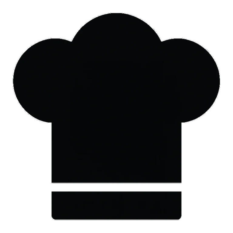 Chef hat clipart silhouette of a tall pleated cook's hat in solid black