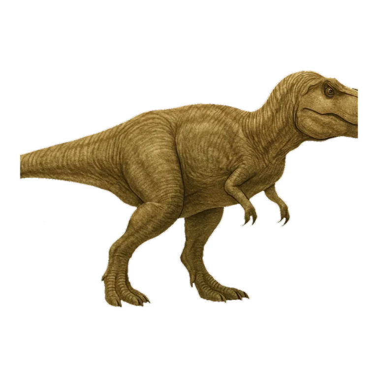 T rex clipart of a realistic tyrannosaurus walking with its tail held out straight