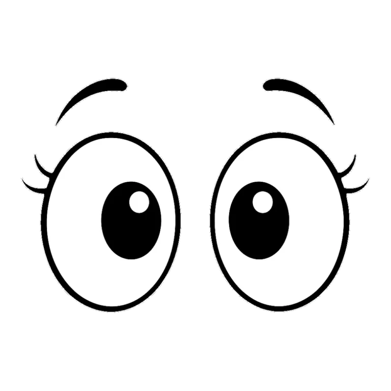 Eyes clipart black and white outline of two wide open eyes looking up
