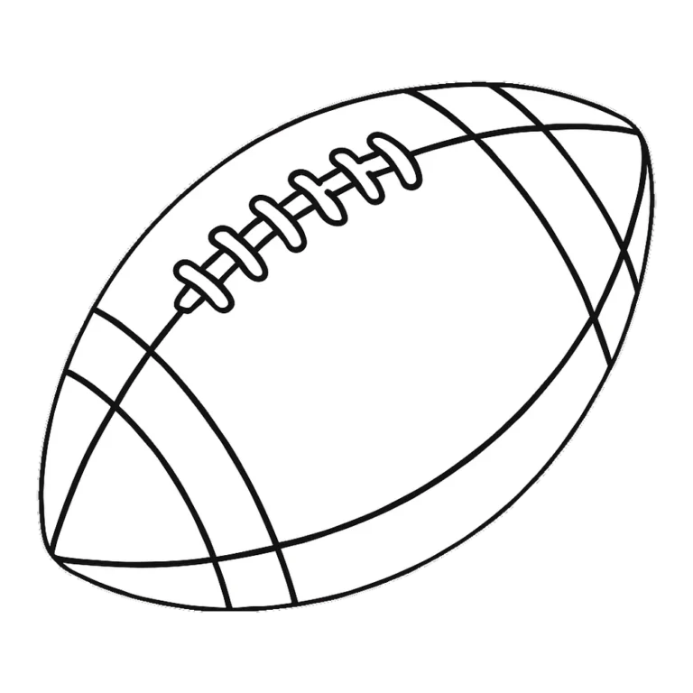 Football clipart black and white outline of a ball with laces and stripes