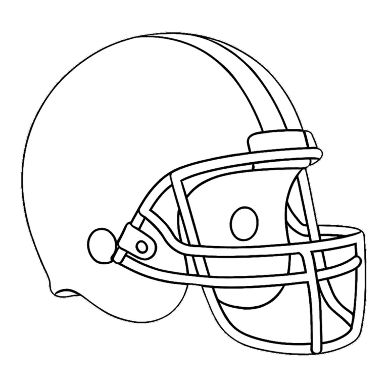 Football helmet clipart black and white outline with a face mask and chin strap