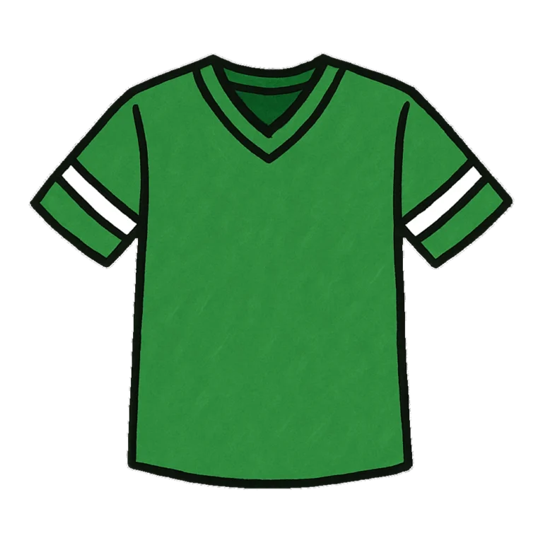 Blank football jersey clipart with sleeve stripes and no number, drawn in doodle style