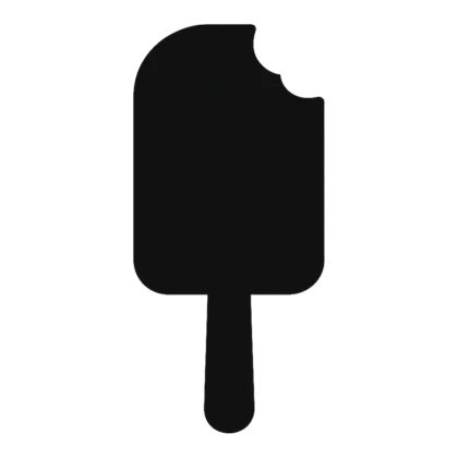 Popsicle clipart black and white silhouette of an ice pop on a stick with a bite