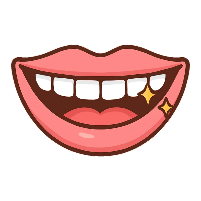 Mouth clipart of a cute smiling mouth with pink lips and white teeth