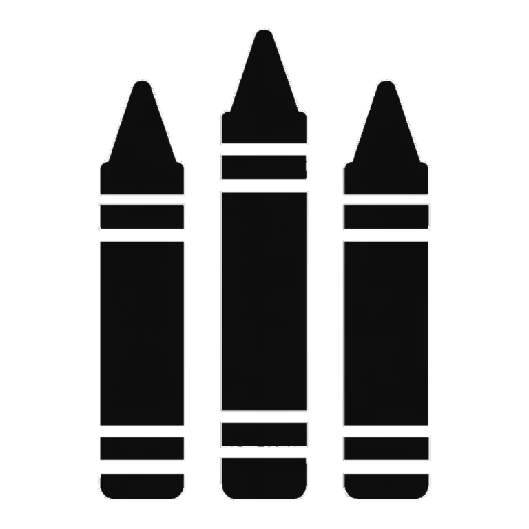 Crayons clipart silhouette of three crayons standing at different heights