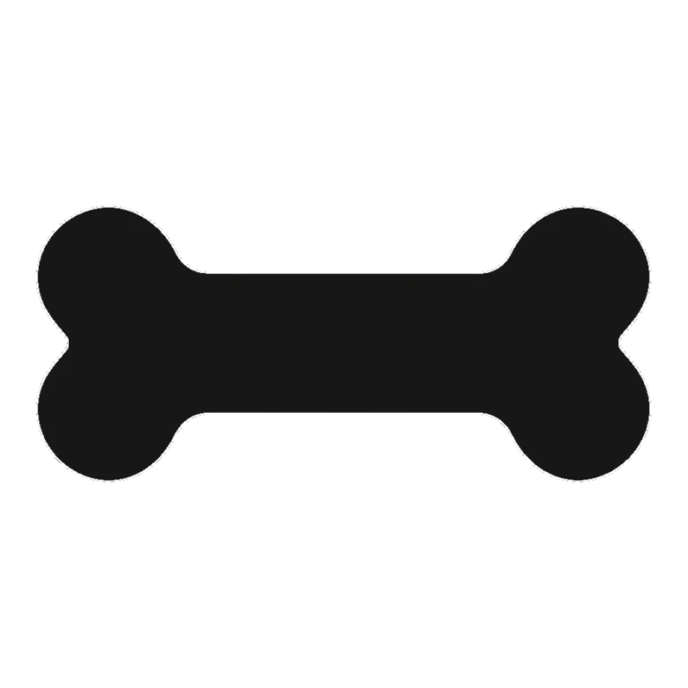 Bone clipart black and white silhouette of a classic dog bone shape
