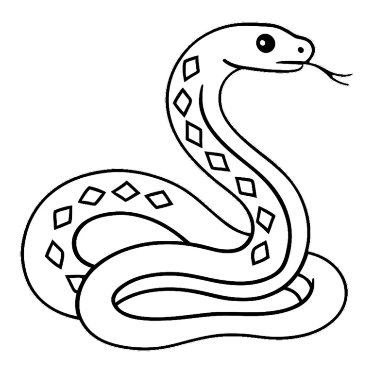 Snake clipart black and white outline of a coiled snake flicking its tongue