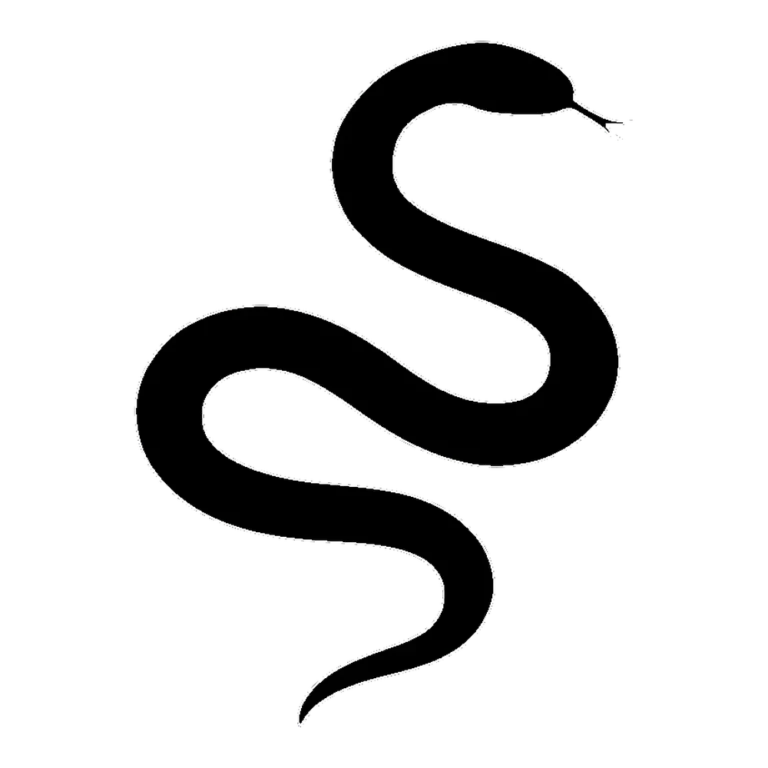Snake silhouette clipart of a snake slithering in a smooth S curve