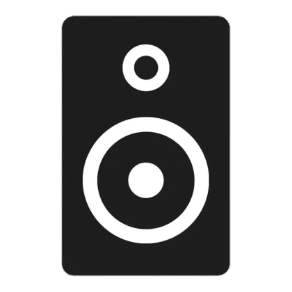 Speaker clipart silhouette of a tall box speaker in solid black