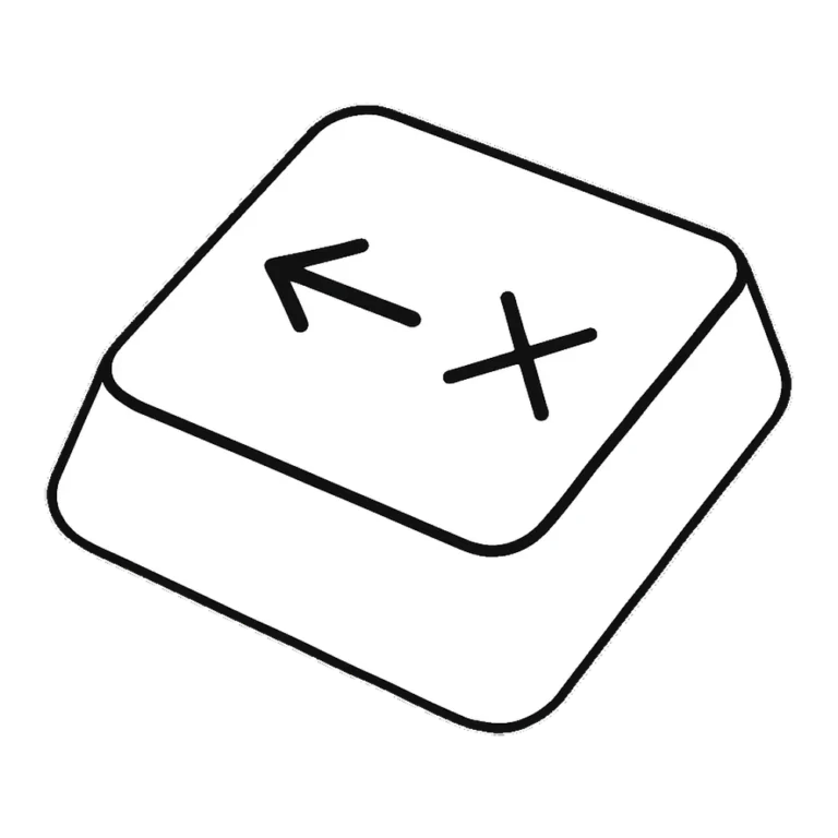 Delete key clipart black and white outline of a single keyboard key