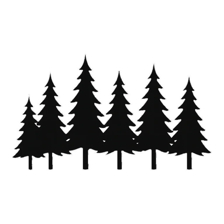Forest clipart silhouette of a row of pine trees at different heights