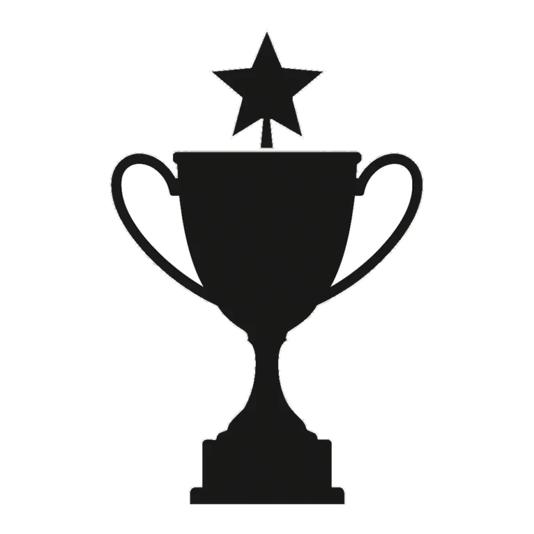 Trophy silhouette clipart of a tall cup topped with a star