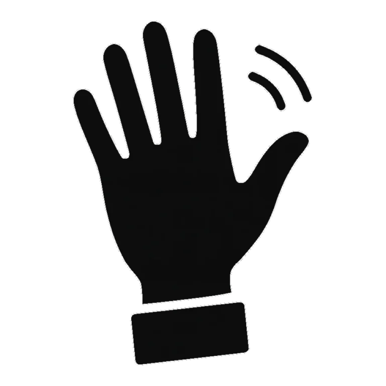 Welcome hand clipart black and white silhouette of an open hand waving hello